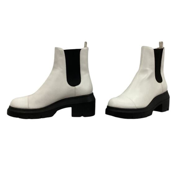 Stuart Weitzman Norah Chelsea Bootie Leather White Size 8.5C Sold Out - Picture 8 of 16